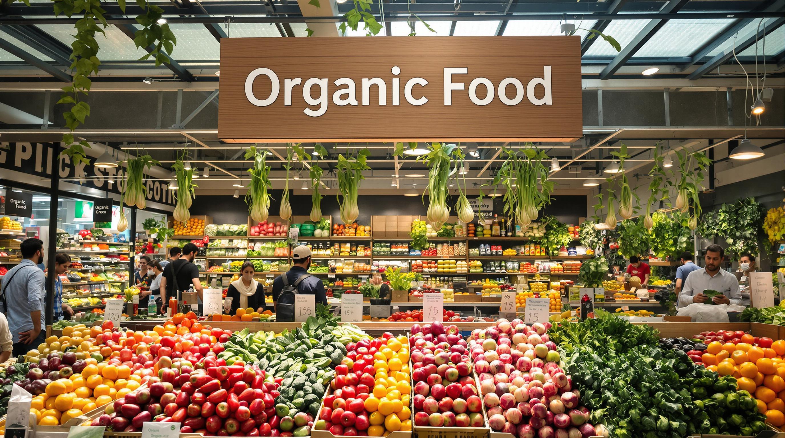 Delhi NCR market shoppers examining and choosing organic produce
