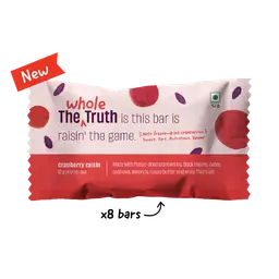 Protein Bar | Cranberry Raisin (12g Protein Bar)-No Added Sugar, No Added Flavour & No Preservatives – The Whole Truth – 52gm