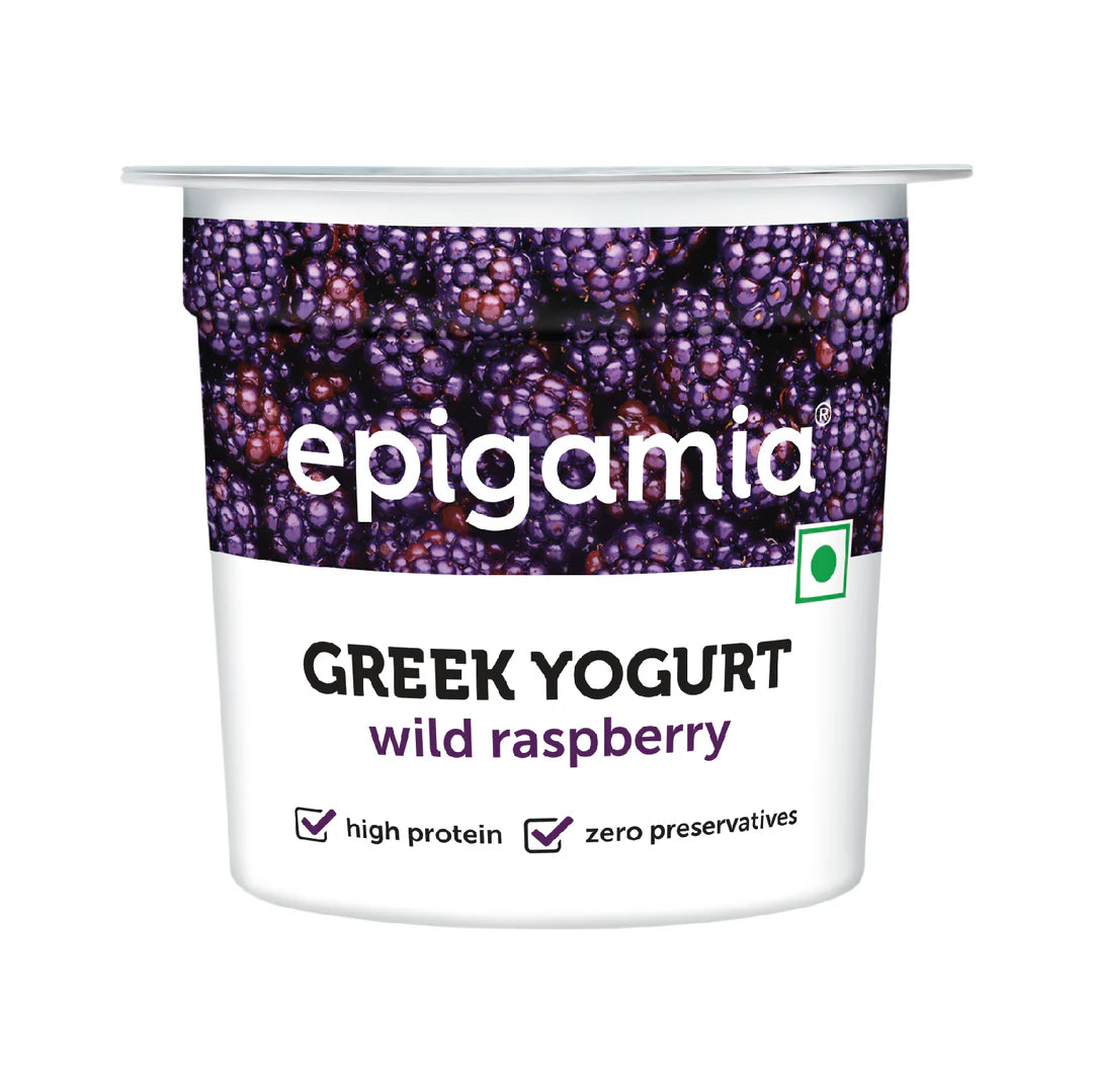 Yogurt | Wild Raspberry Greek Yogurt - High In Protein & No Added Preservatives – Epigamia - 85gm