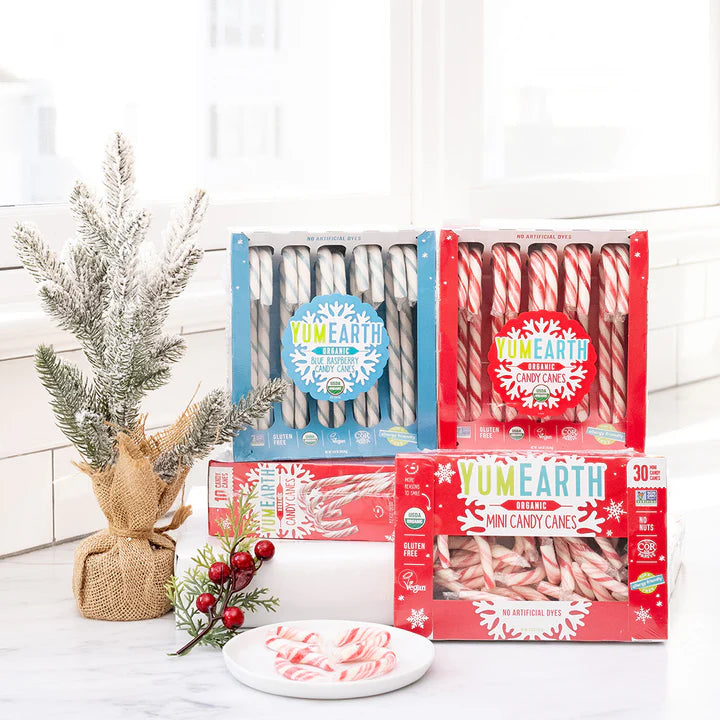 Candy | Candy Canes - USDA Organic - Vegan, Gluten Free, Non GMO & No High Fructose Corn Syrup Or No Artificial Dyes - Yum Earth - 140gm