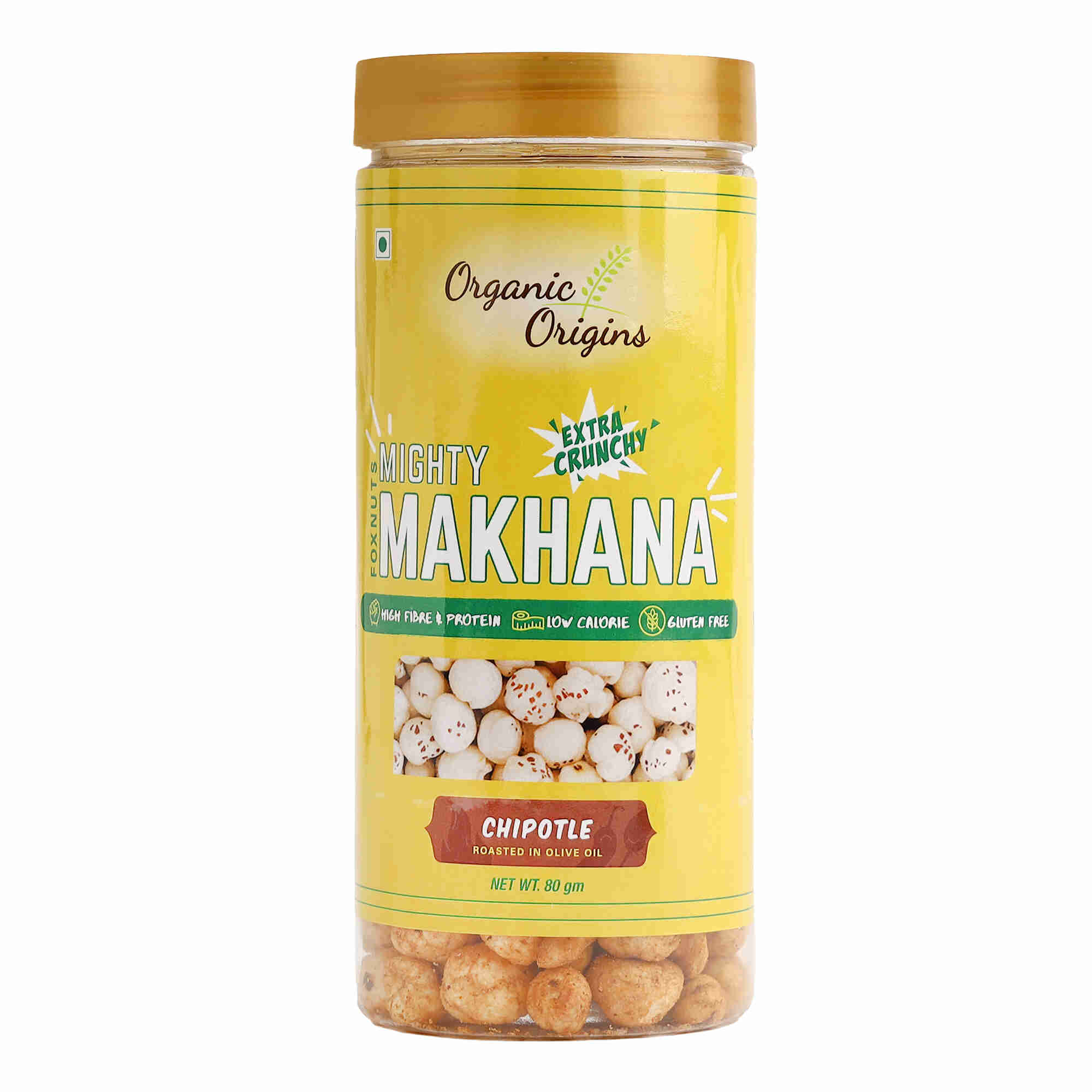 Makhana Chipotle - Gluten Free, High Protein, High Fibre & Low Calorie – Organic Origins - 80gm