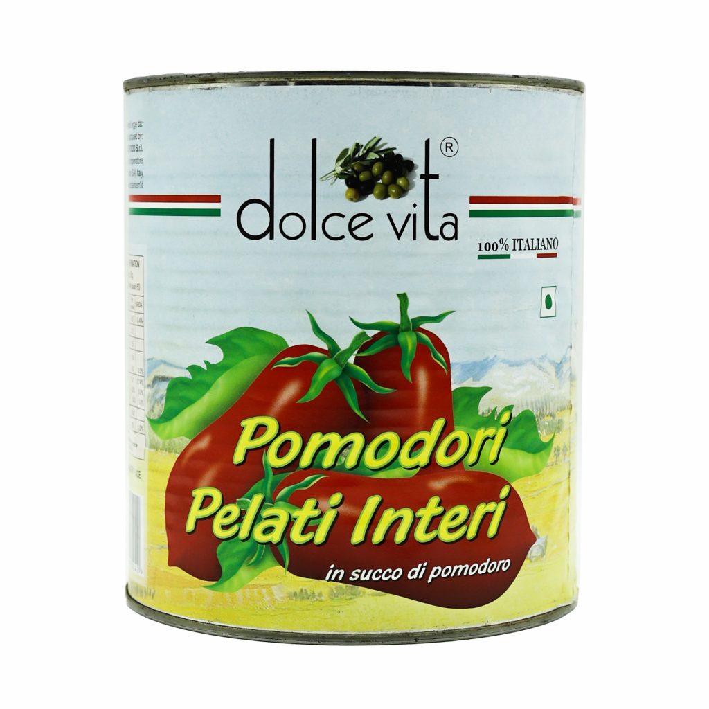Pomodori Pelati (Succo Di Pomodoro Italia) -Peeled Tomatoes Juice -GMO Free, Gluten Free, No Artificial Colours, No Preservatives - 100% Italian - Dolce Vita- 2500gm