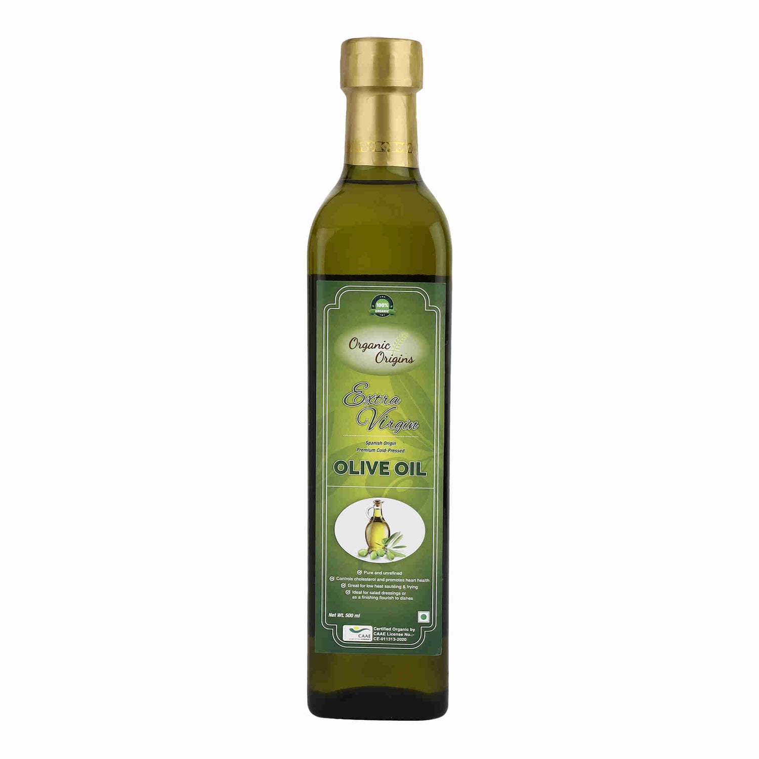 Olive Oil | Extra Virgin - Cold Pressed - Spanish Origin - Organic Origins - 500ml
