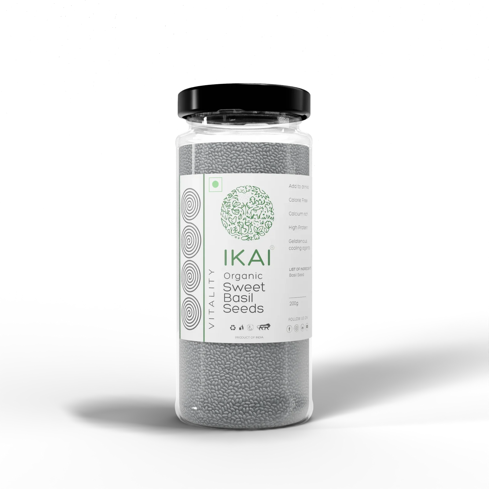 Seeds| Sweet Basil Seeds - Sabja - Customised for Vitality ( High Protein ) - Support Weight loss - No Preservatives- Ikai Organic – 100gm