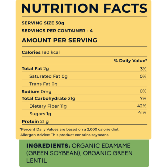 100% Green Dal & Edamame Spaghetti Noodles - Vegan, Gluten Free, Sugar Free, High Protein, No Wheat & No Rice - Pink Harvest Farms - 200gm