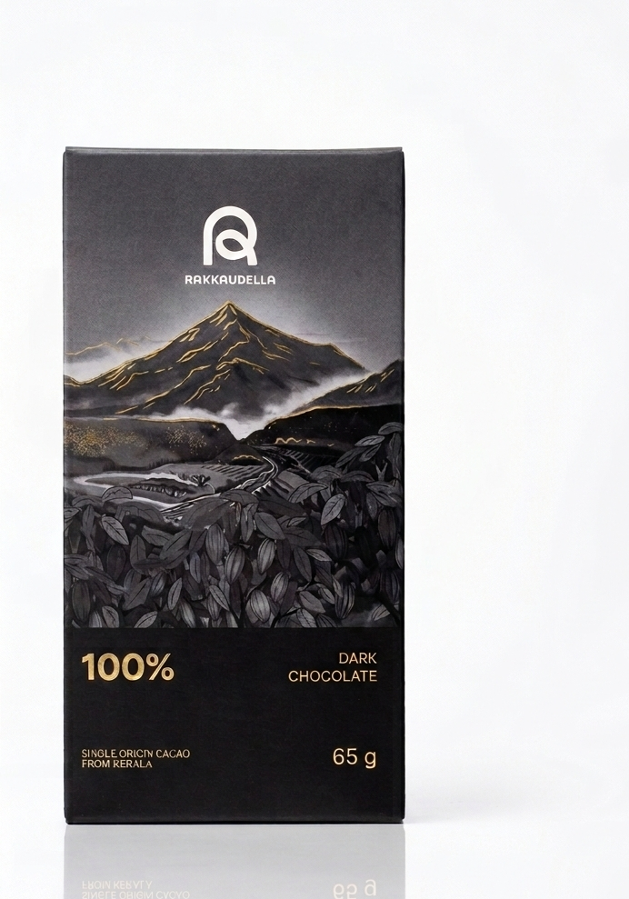 Dark Chocolate | 100% Dark Chocolate - Handcrafted Artisan Chocolate - Bean To Bar - Vegan ,No Added Flavour -Rakkaudella- 65gm