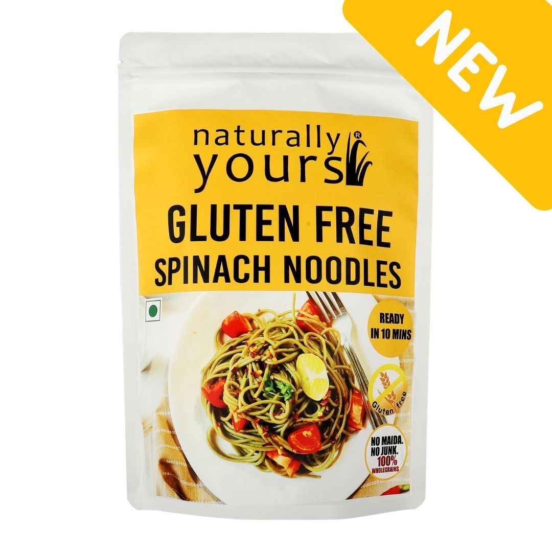 Spinach Noodles – Gluten Free, Rich In Protein, No Maida, No Junk, No Onion & No Garlic - Naturally Yours – 100gm