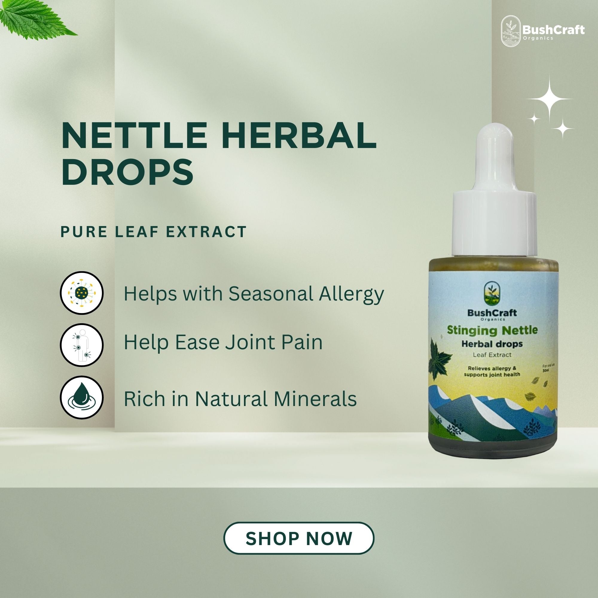 Chamomile Herbal Drops (Flower Extract) - Supports Relaxation and Calmness -No Added Sugar, No Alcohol, No Artificial Additives - Bushcraft- 30ml