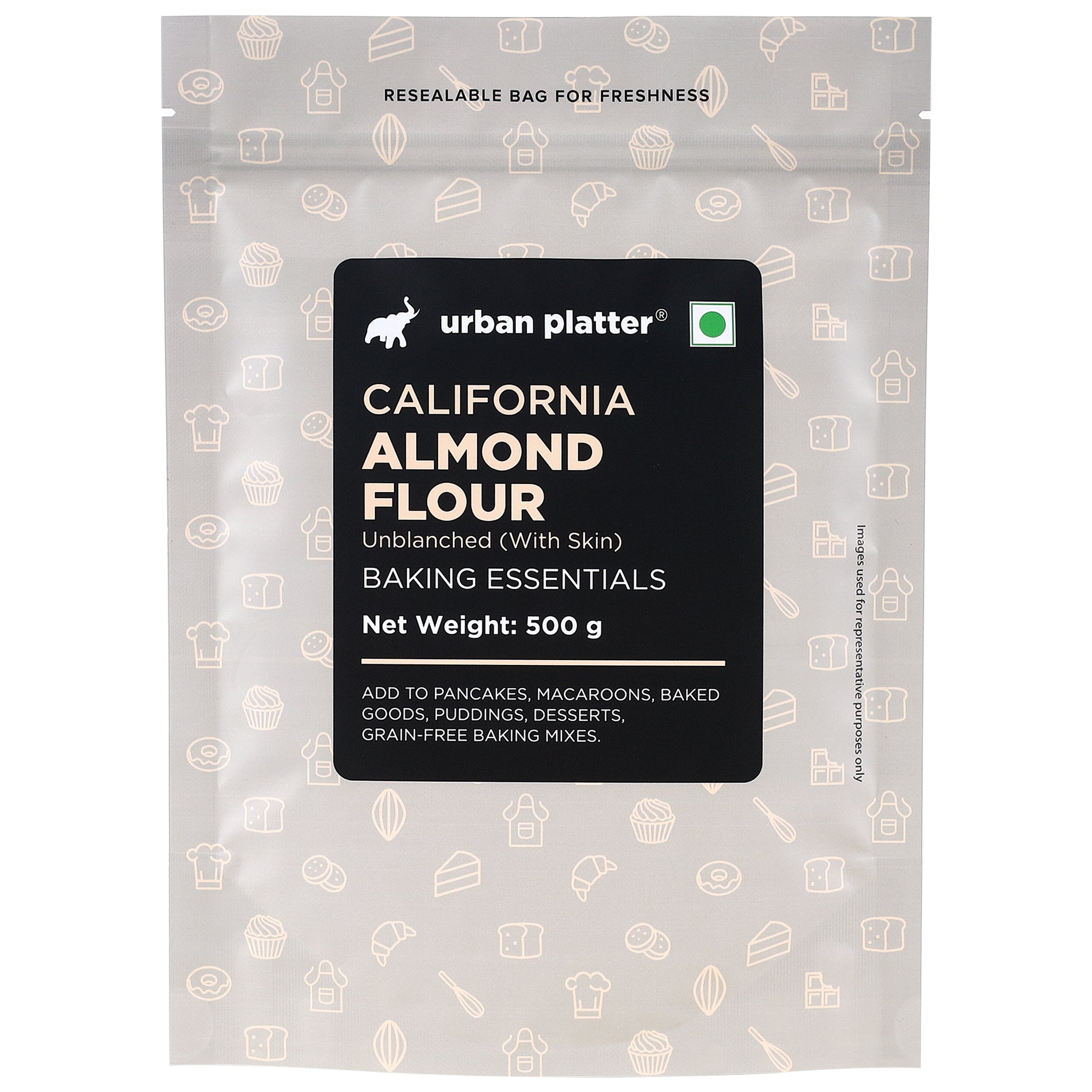 Almond Flour | California - Sweet Nutty & Buttery Taste - Gluten Free, High Fiber & Keto Friendly – Urban Platter – 500gm