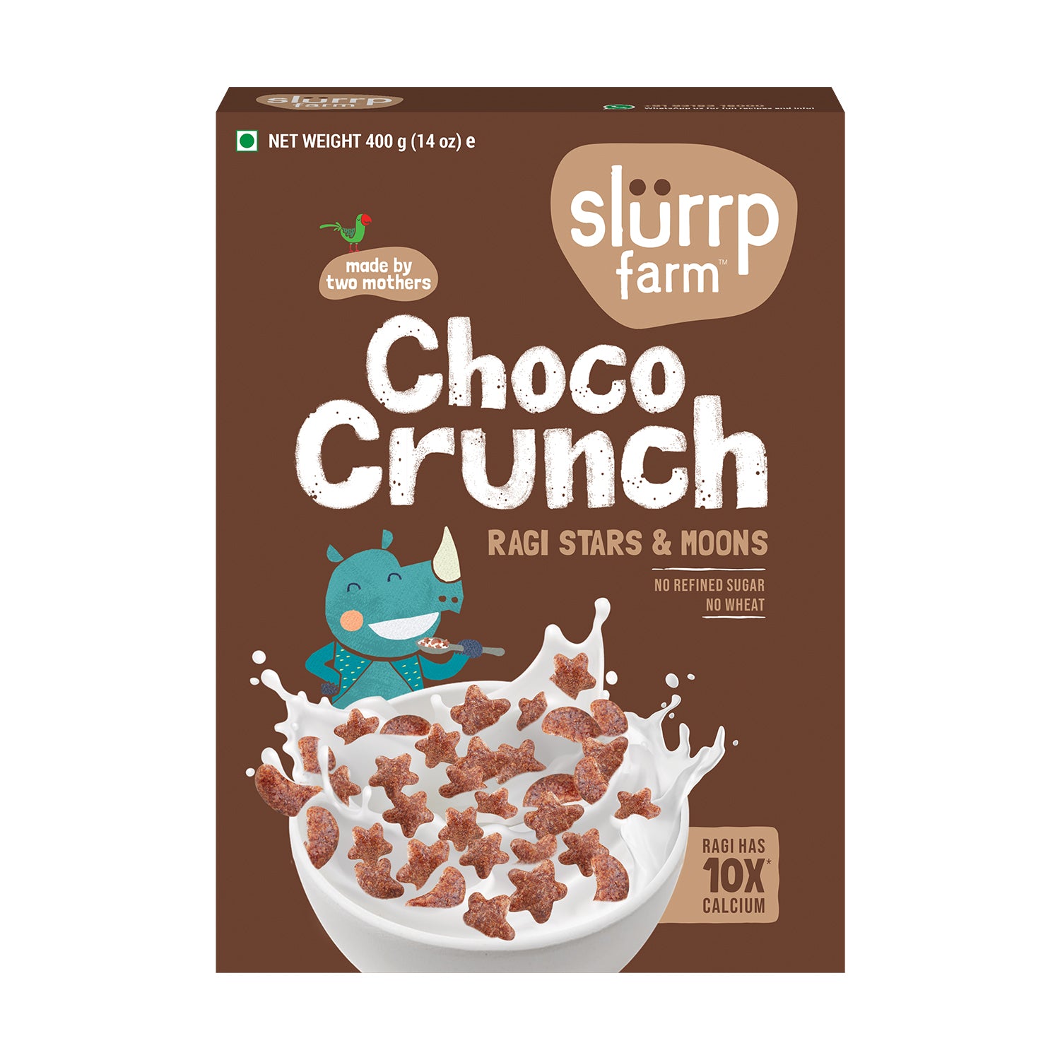Millet Crunch Cereal – Chocolate Stars and Moons - No Added Refined Sugar – Slurrp Farm – 400gm