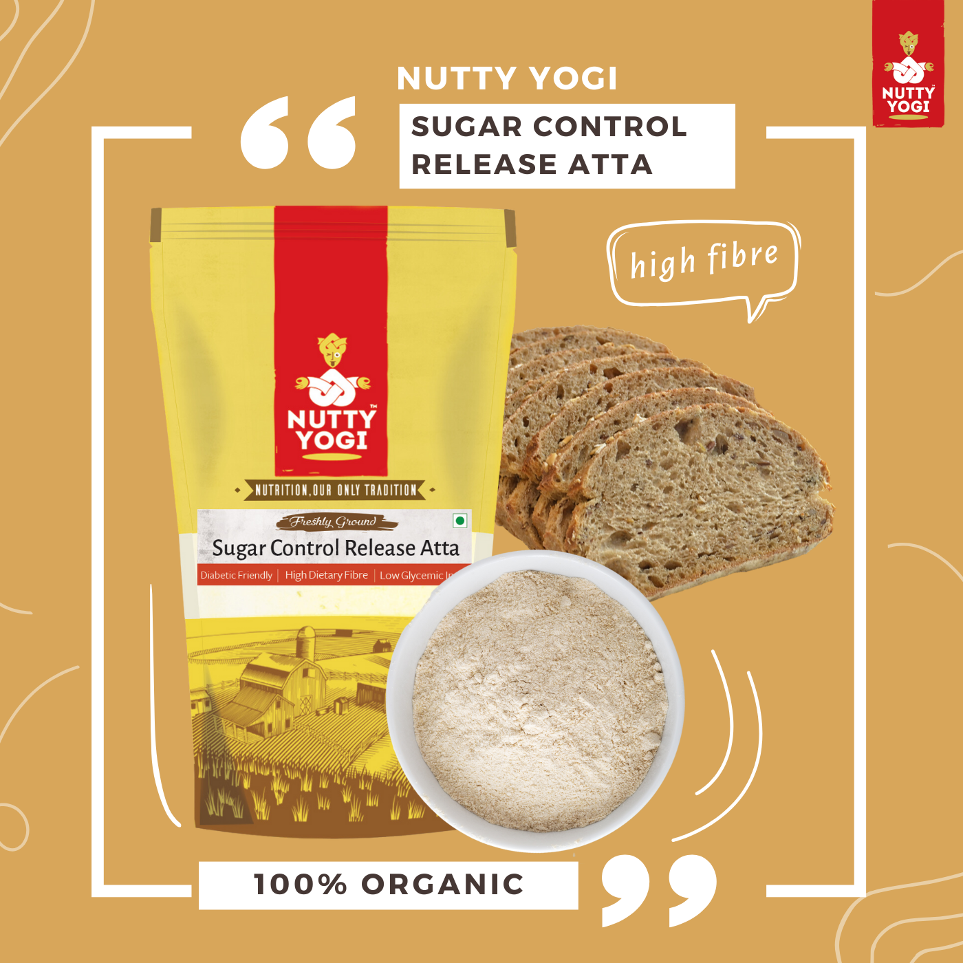 Sugar Control Release Atta - Nutty Yogi - 1000gm