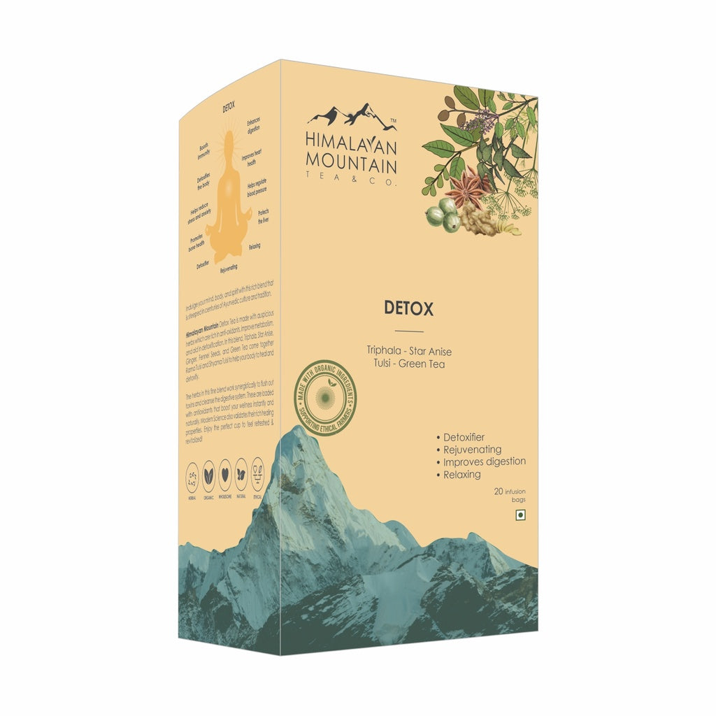 Tea | Detox - Triphala - Star Anise - Tulsi - Green Tea - Himalayan Mountain – 1.60g x 20 Infusion Bag