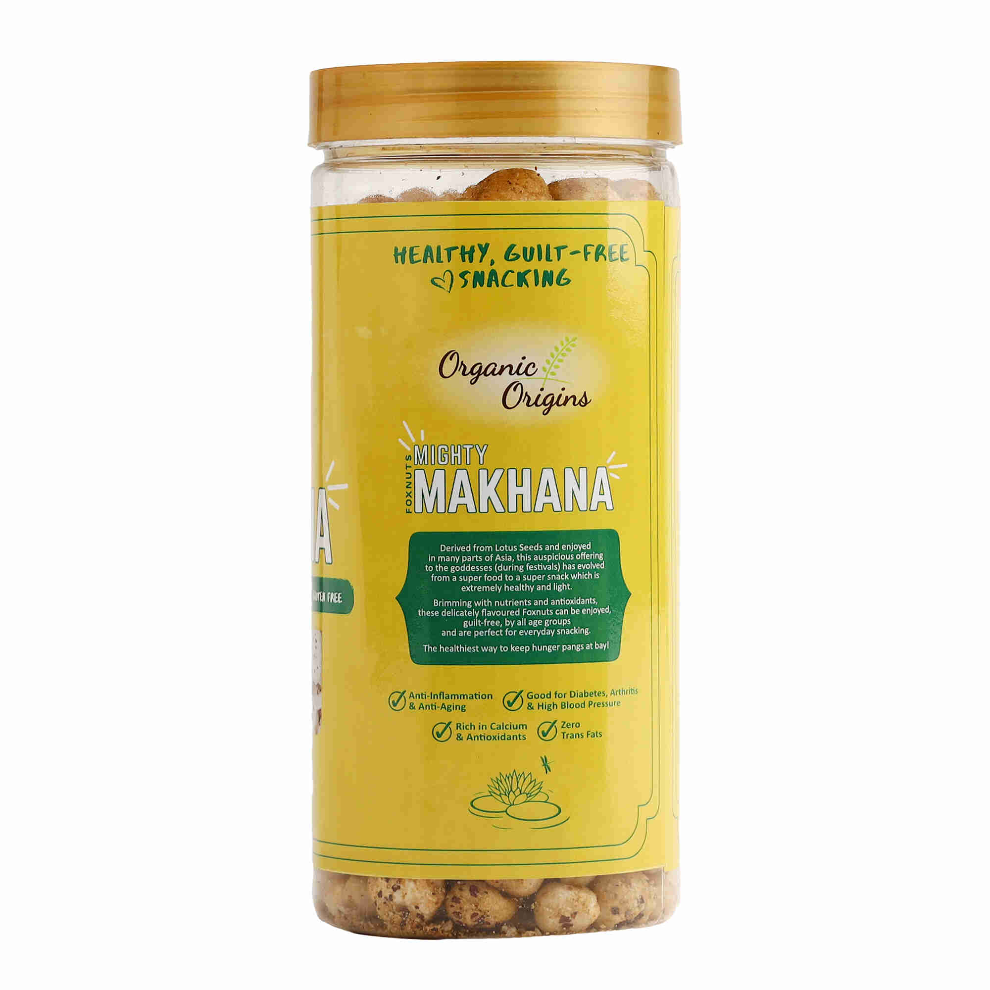 Makhana Wasabi – Gluten Free, High Protein, High Fibre & Low Calorie - Organic Origins - 80gm