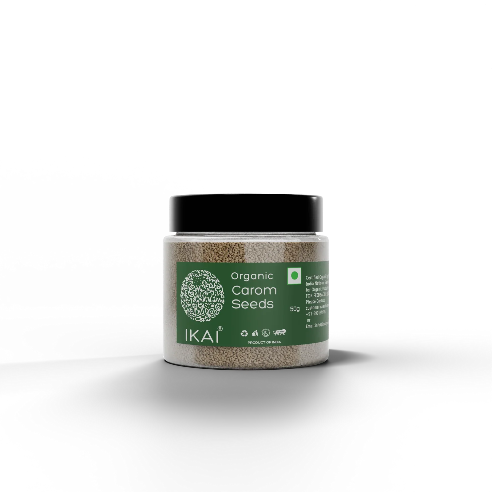 Seeds| Organic Carom Seeds (Ajwain) - Bishop’s weed , Aromatic Spice- No Preservatives- Ikai Organic – 50gm