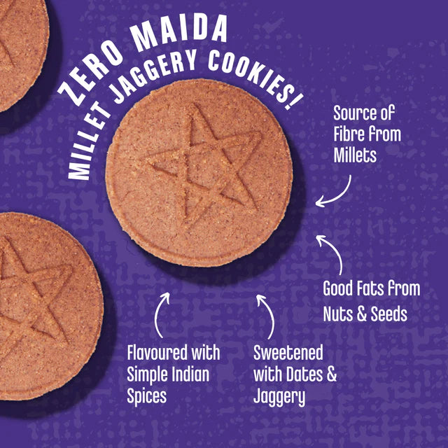 Cookies | Organic Ragi and Choco Jaggery Cookies – Gluten Free, No Added Refined Sugar, No Maida & No Soda - Early Foods - 130gm