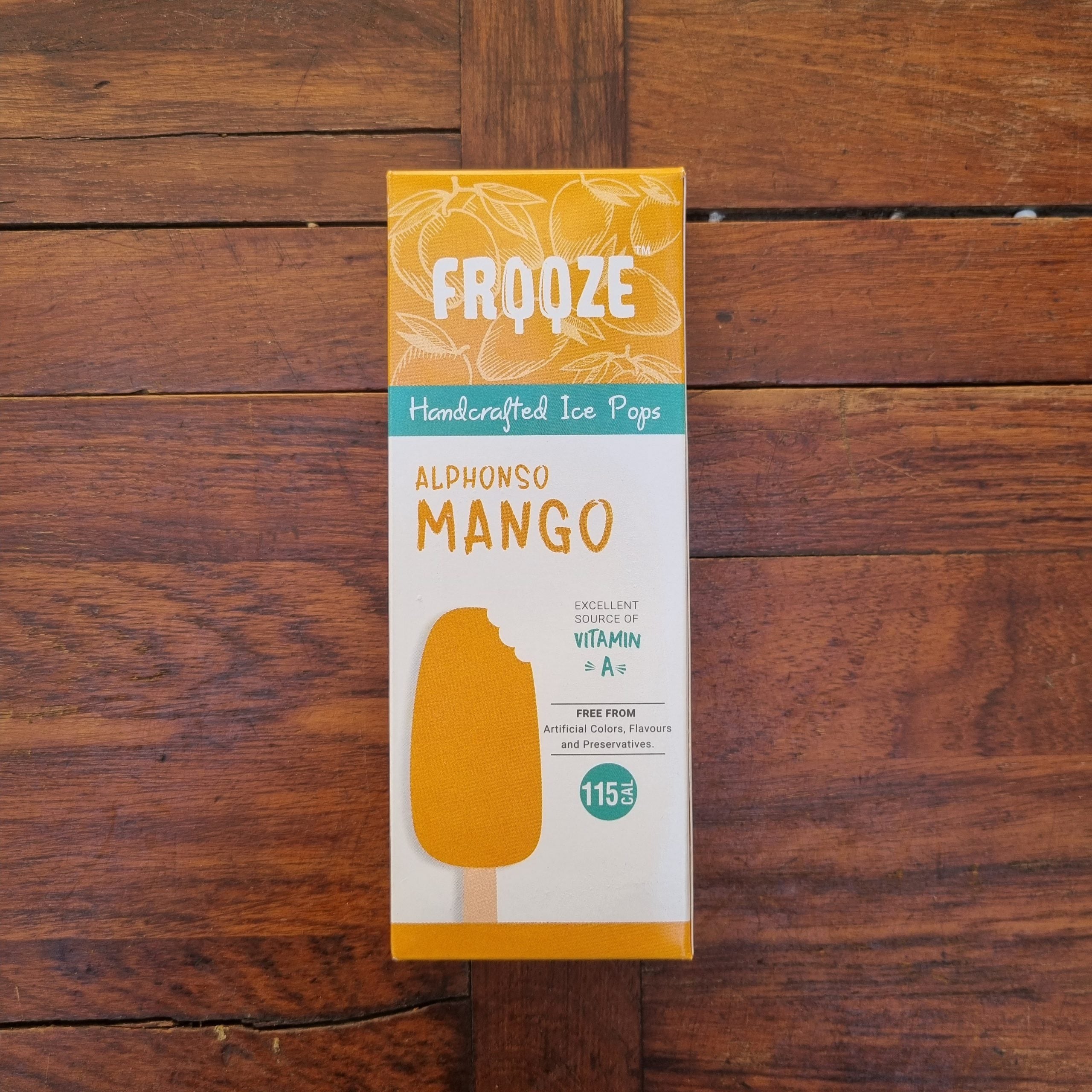 Alphonso Mango Ice Cream | Excellent Source OF Vitamin A - All Natural - Vegan, No Added Preservatives, Artificial Flavors & No Added Emulsifiers - Frooze - 50gm