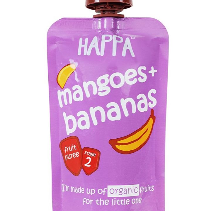 Puree | Mango & Banana Puree - Vegan, Gluten Free, No Added Sugar, No Salt, No Added Flavours, Colours & No Added Preservatives – Happa - 100gm