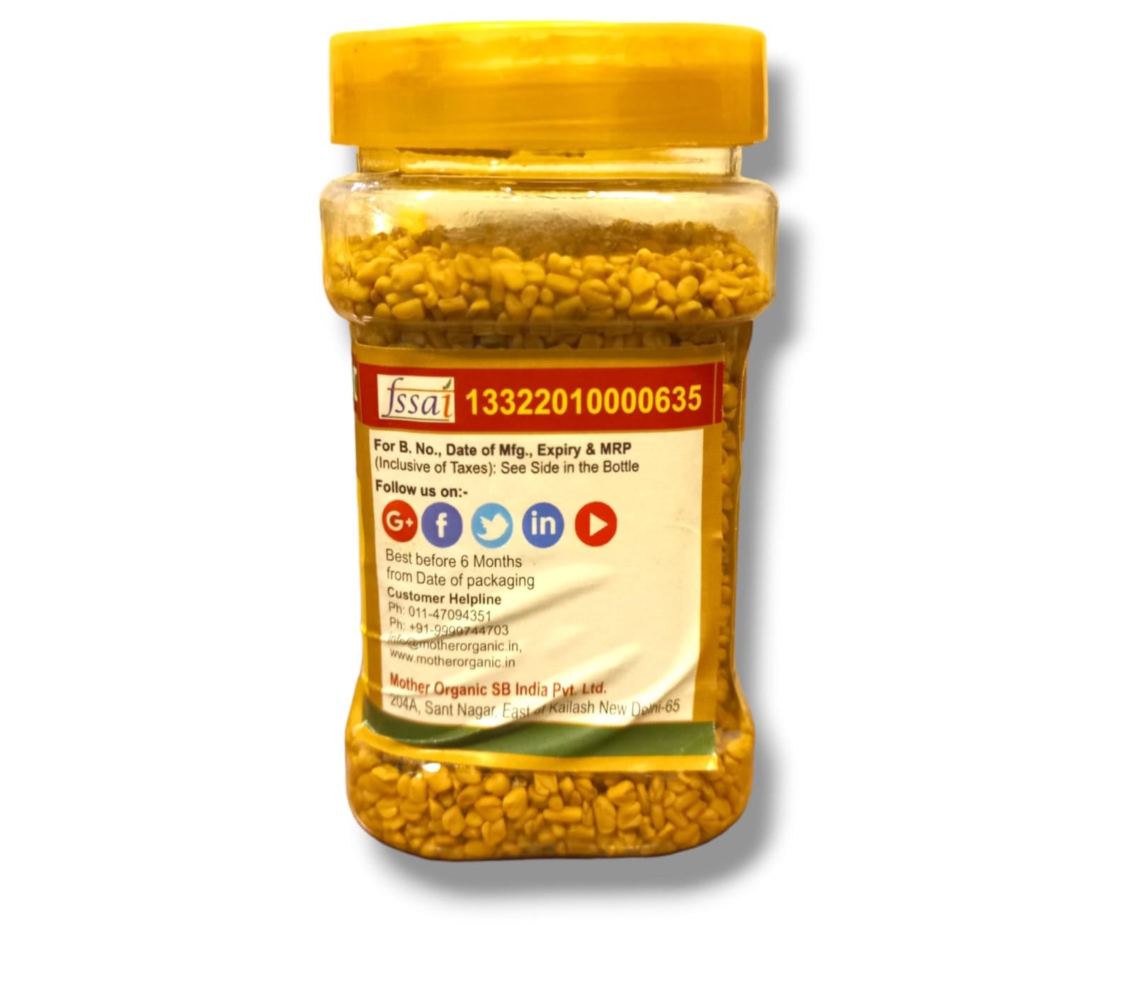 Fenugreek Seeds - Mother Organic - 150gm