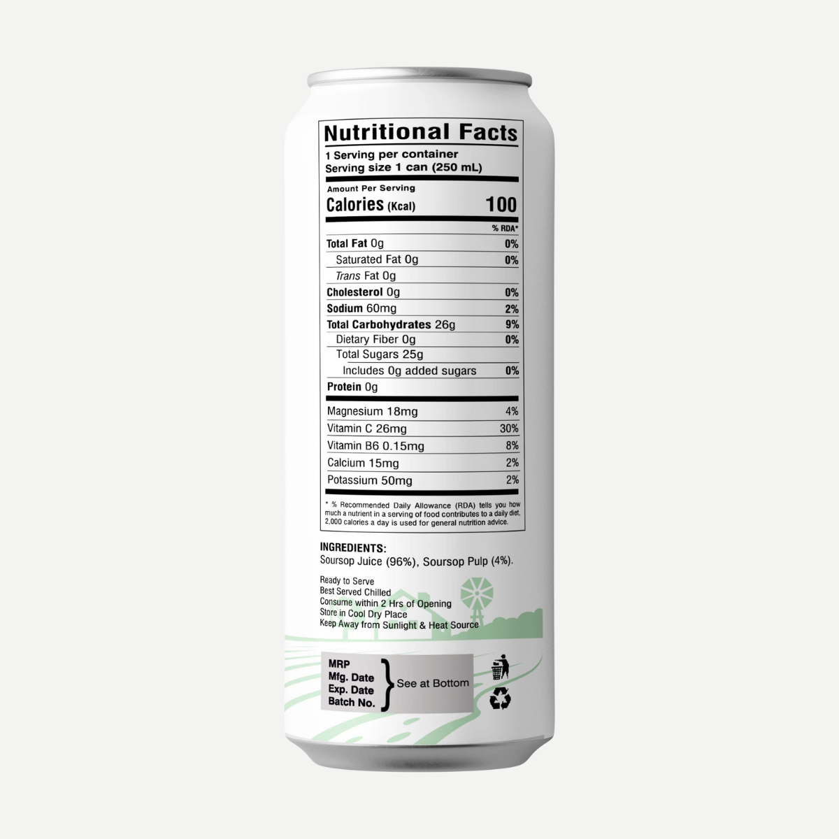 Juice | Soursop Juice - No Added Sugar, No Preservatives & No Concentrate - Dadu Fresh - 250ml