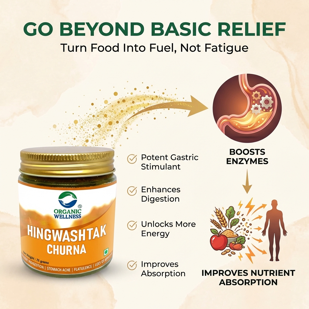 Hingwashtak Churna -Relive Indigestion-Effective Gastric Stimulant and Digestive Remedy-No Artificial Additives- Organic Wellness - 90 Vegetarian Capsules