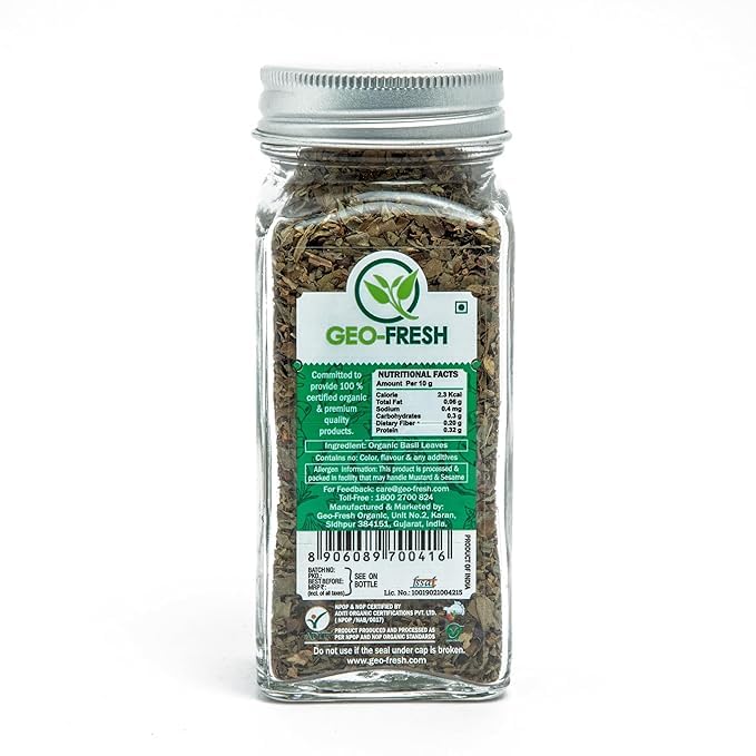 Basil Leaves | USDA Organic - Geo-Fresh – 20gm