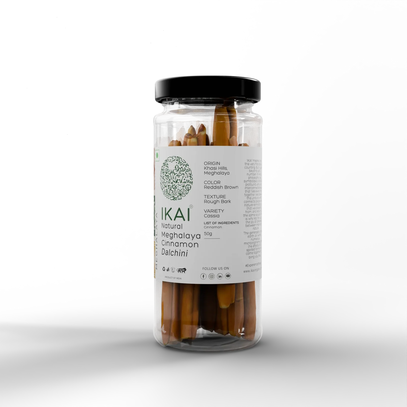 Cinnamon |Natural Meghalaya Cinnamon (Dalchini) - Regional Speciality Meghalaya - No Preservatives- Ikai Organic – 50gm
