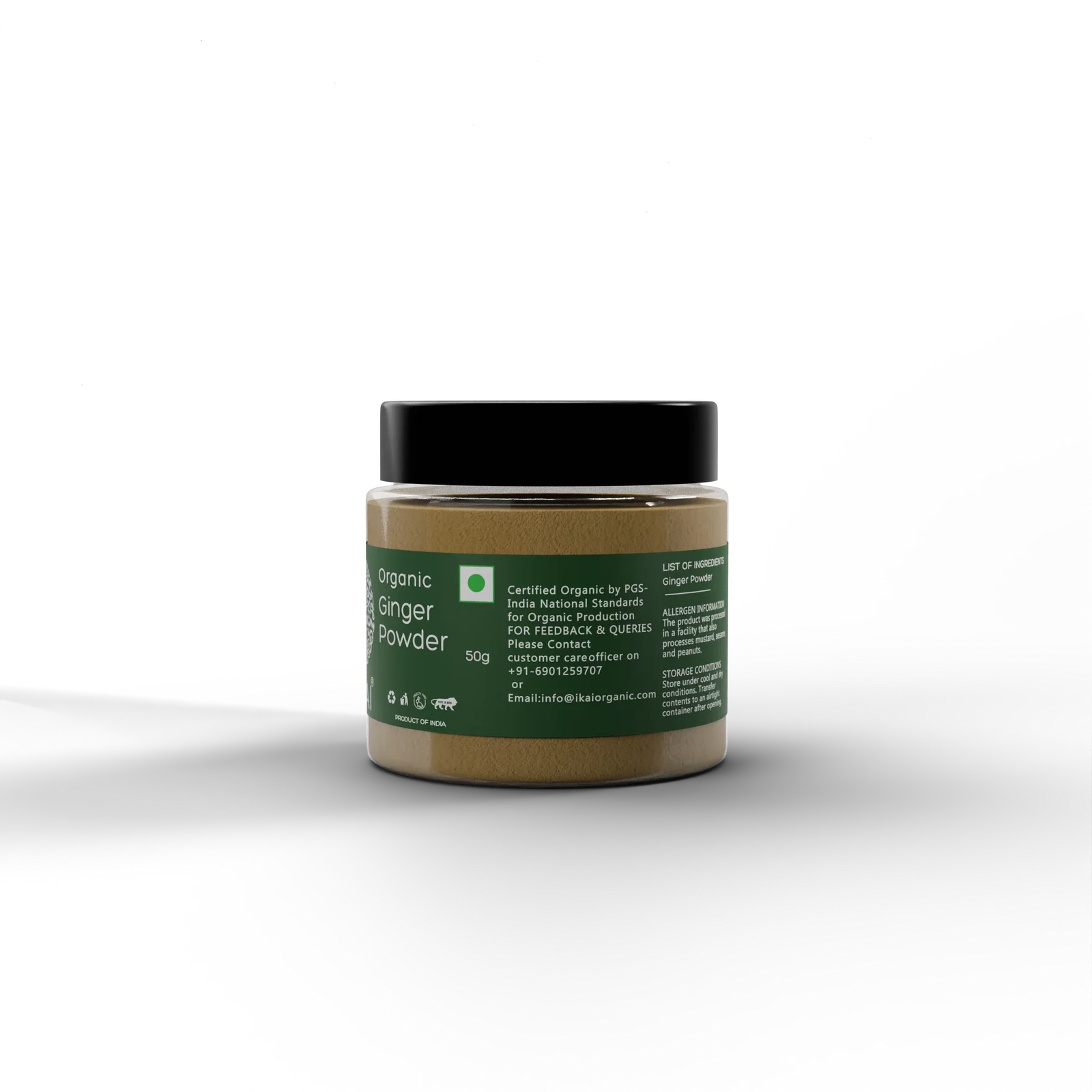 Ginger Powder | Organic Ginger Powder (Saunth) -Pure ,Organic Spice - No Preservatives- Ikai Organic – 50gm