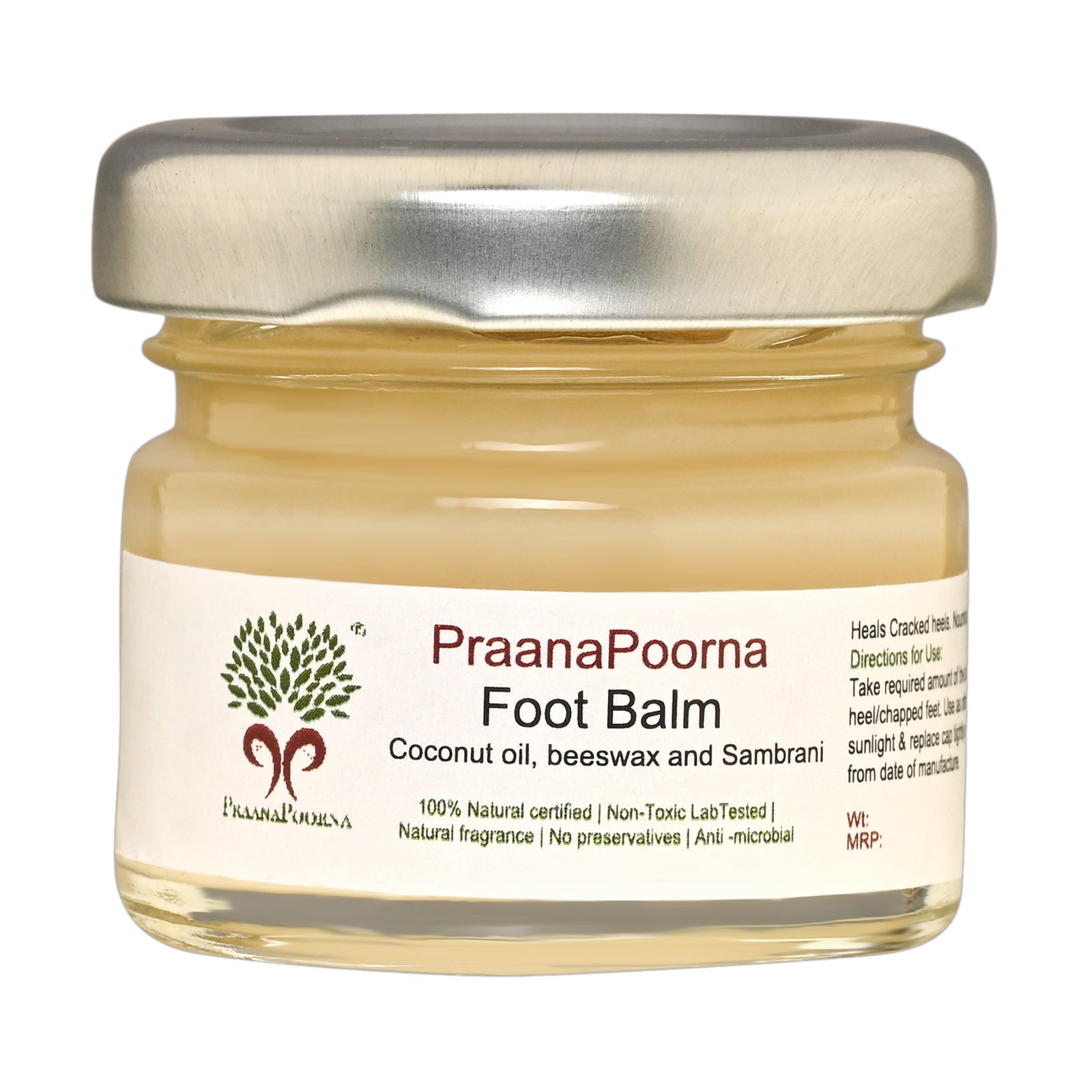 Foot Balm - Blend of Natural Ingredients - Praanapoorna - 25gm