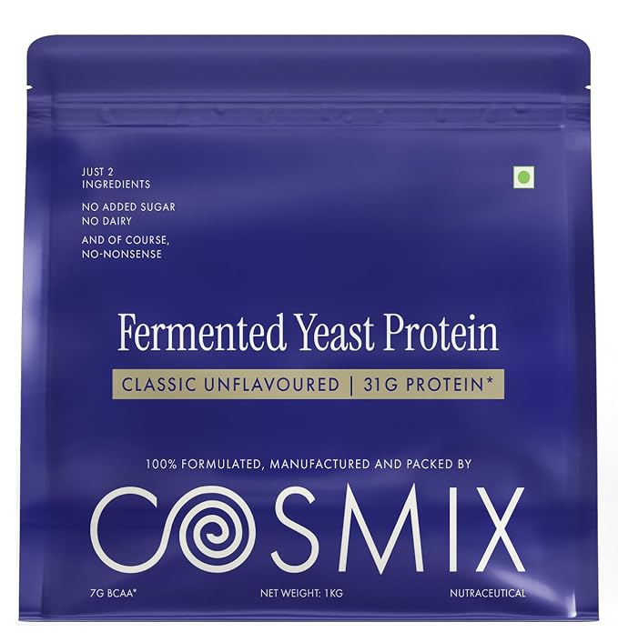 Protein Powder | Classic Unflavoured (31g Protein Per Serving) - Fermented Yeast Protein – No Nonsense – No Added Sugar, No Added Sugar & No Added Artificial Flavours – Cosmix – 1000gm