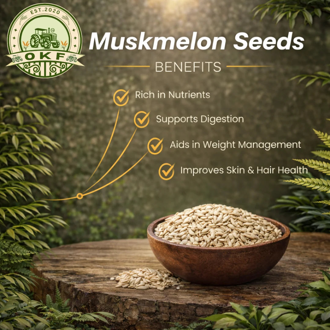 Seeds | Organic Muskmelon Seeds-Vegan, Gluten-free-Boosts Immunity - Preservative Free – Organic Kheti Farm - 100gm