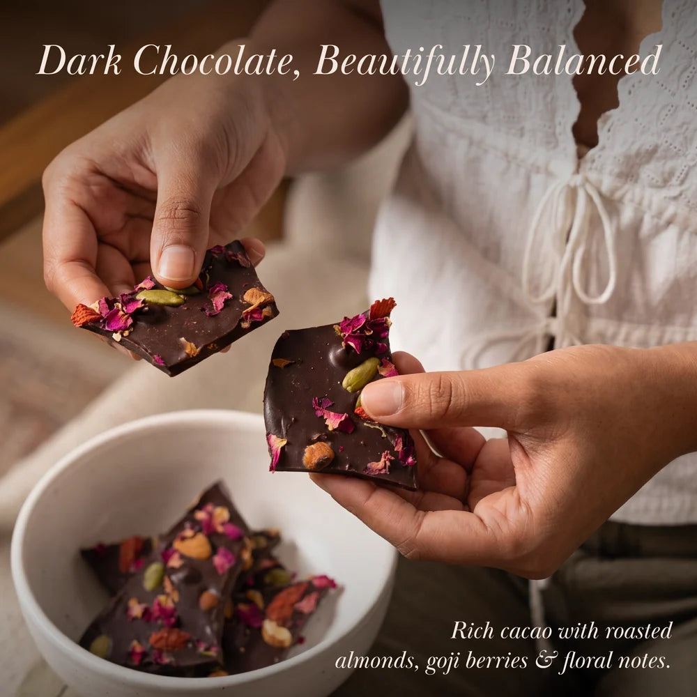 Cacao, Almond & Berry Rocks- Organic - Vegan, Gluten Free, PCOS Free & Refined Sugar Free-No Maida, Dairy & Preservatives - The Cinnamon Kitchen - 50gm