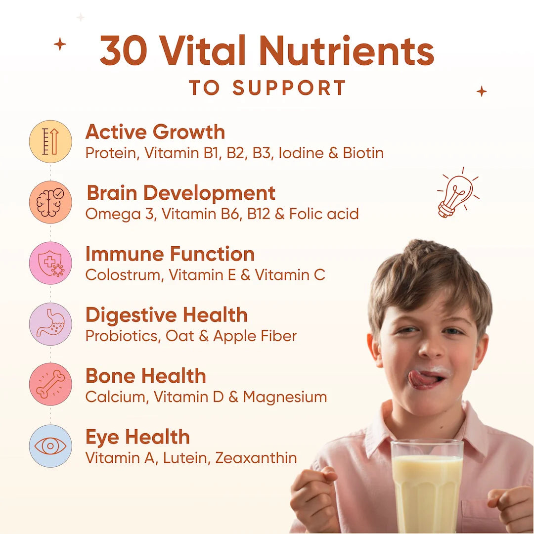 Protein Powder | Kids Superfuel (Creamy Vanilla) - Nutrition Mix – Organic - Gluten Free & Sugar Free – No Preservatives - No Plam Oil - Wellbeing Nutrition – 400gm