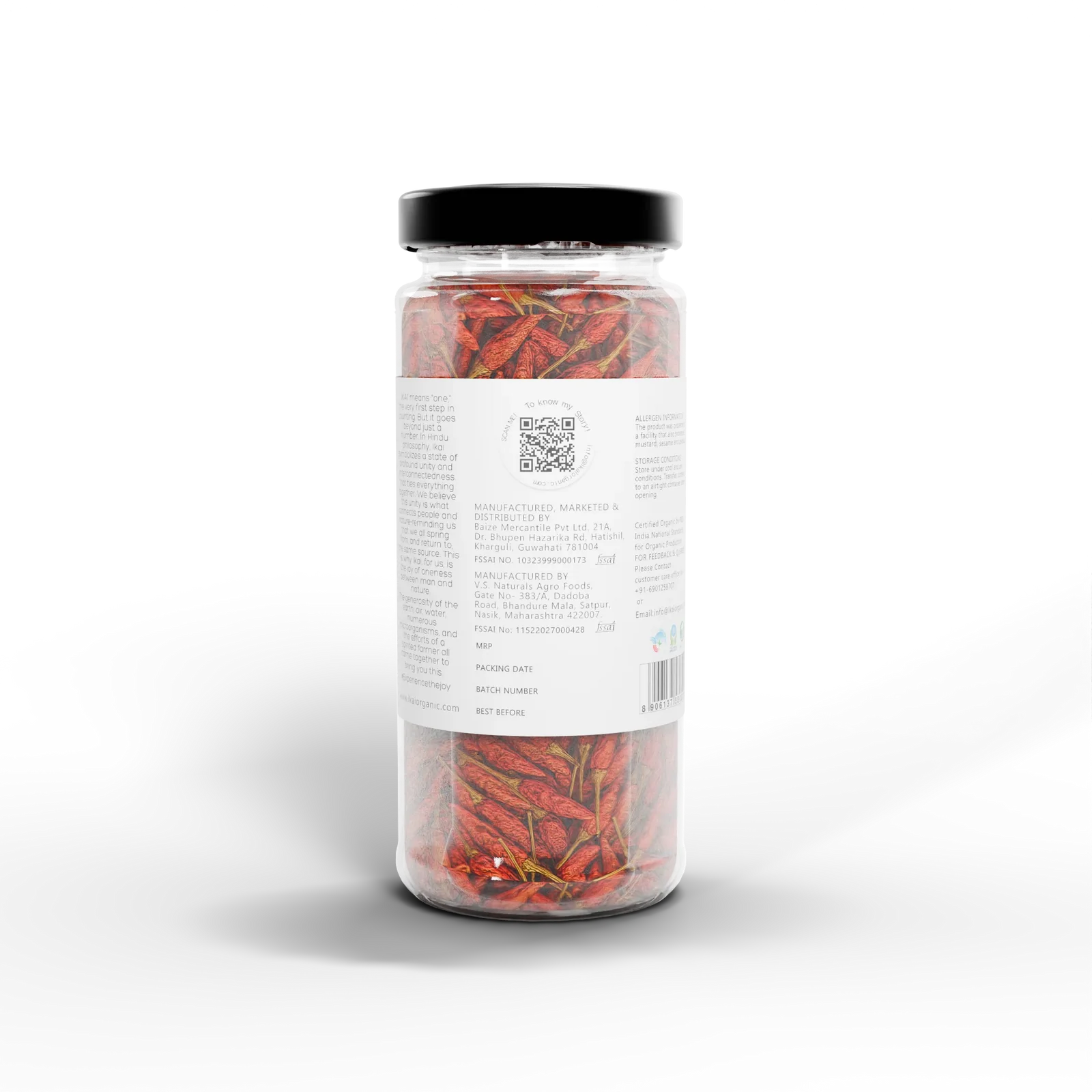 King Chilli | Natural Bird’s Eye Chilli -Mizo Hmarchate -Regional Speciality-Mizoram , Exotic - No Preservatives- Ikai Organic – 25gm