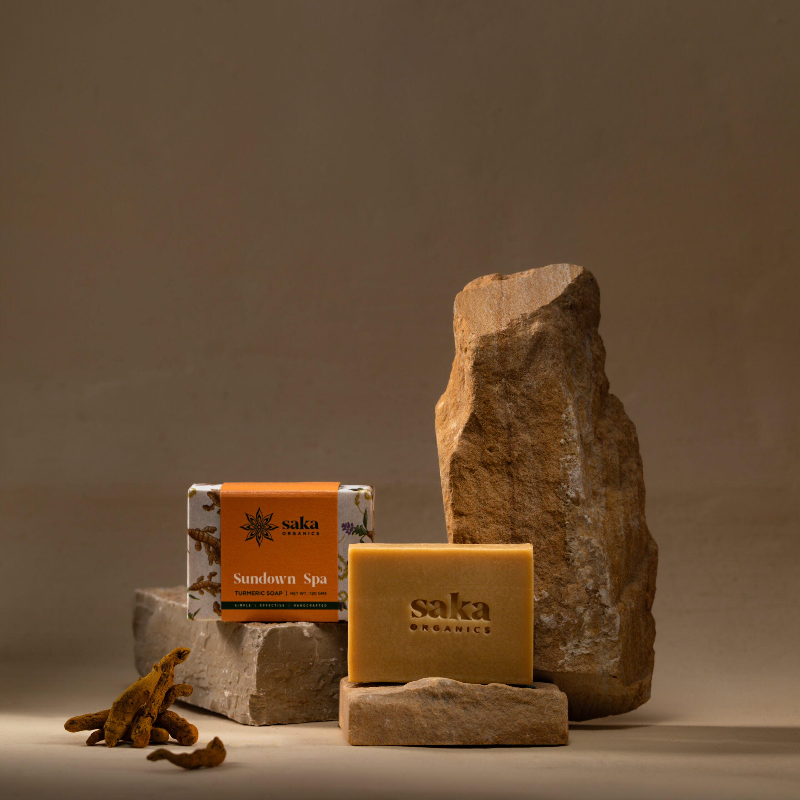 Soap | Sundown Spa (Turmeric Soap) – Handcrafted – Saka Organics – 120gm