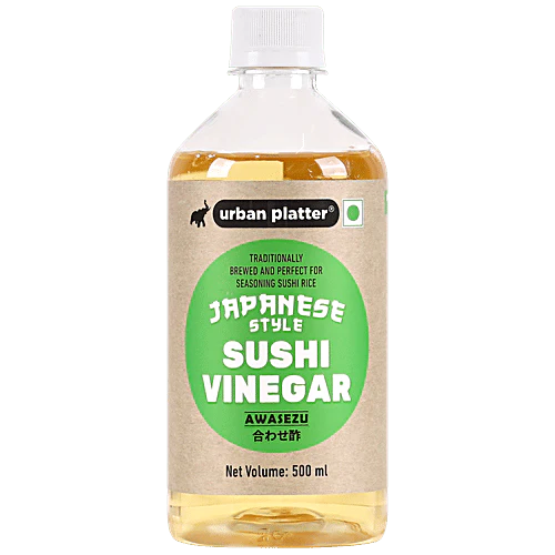 Rice Vinegar | Japanese Style Sushi Rice Vinegar(Awasezu) - Pre-Seasoned with Salt and Sugar - Sushi Rice Seasoning - Traditionally Brewed - Perfect For Soups & Stews - All Natural - No Artificial Flavors & Preservatives - Urban Platter - 500ml