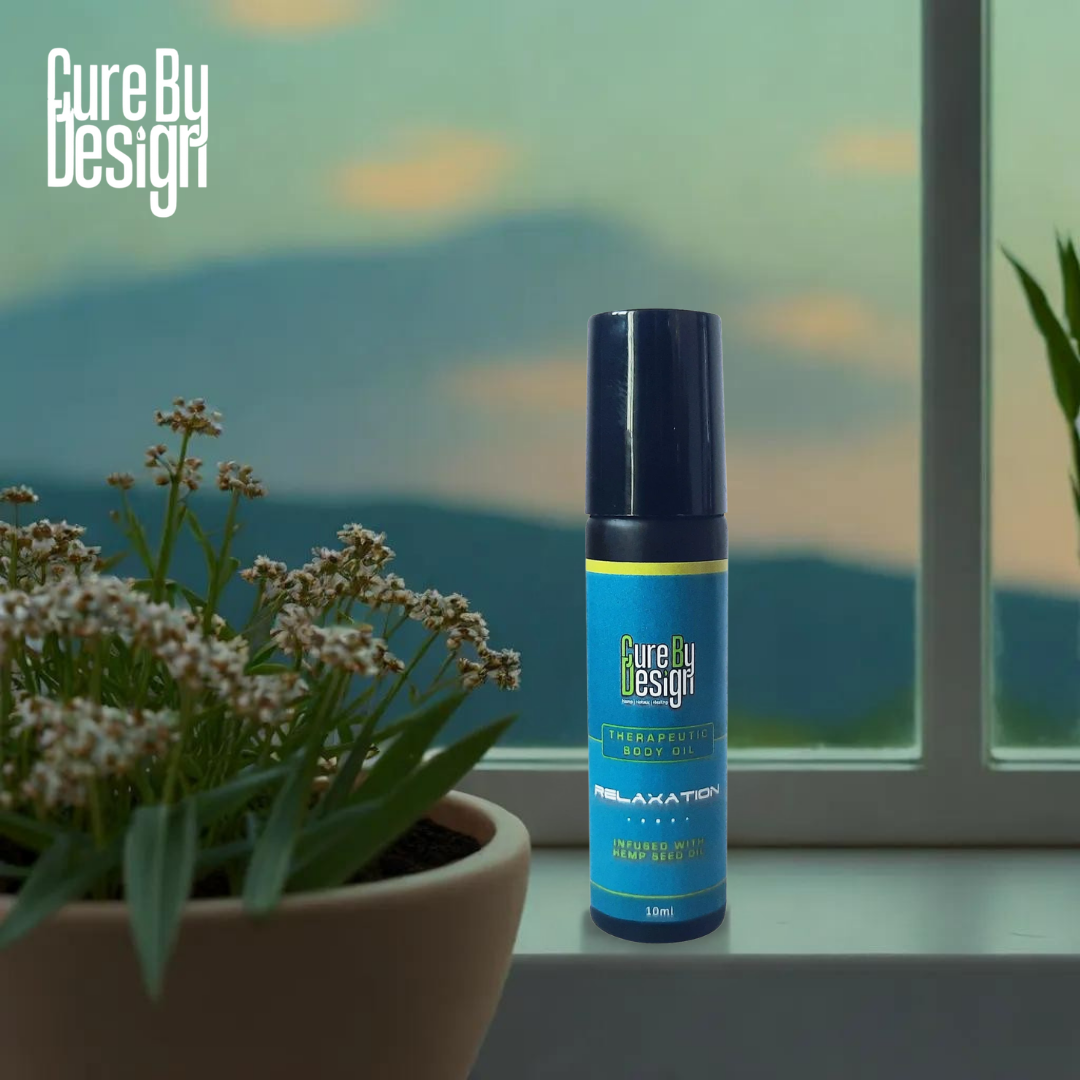 Body Oil | Theraputic Body Oil (Relaxation) - Infused With Hemp Seed Oil - Cure By Design - 10ml