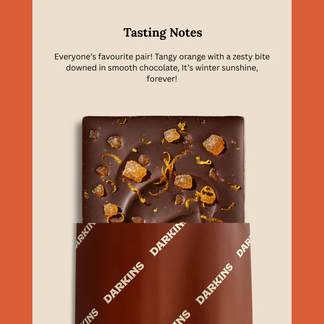 Dark Chocolate | 70% Dark Chocolate Oranjé – Vegan , Gluten Free, No Palm Oil - Darkins – 50gm