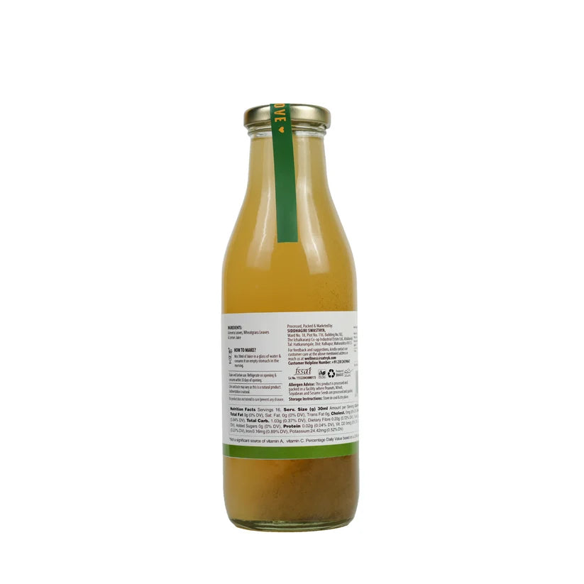 Juice | Aloevera + Wheatgrass Juice -Detox & Immunity Tonic - Natural Health Booster - No Added Sugar – No Artificial Preservatives, No Added Color & No Added Synthetic Preservatives – Satvyk – 500ml