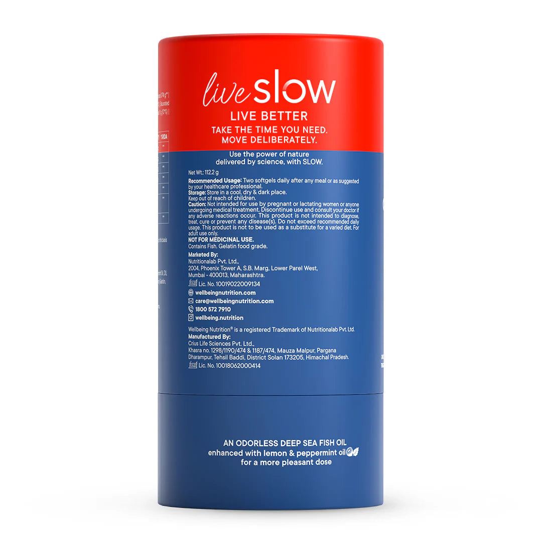 Fish Oil | 6x Strength Omega 3 Fish Oil - High Strength - For Joint, Heart & Brain Health - Mercury Free - Wellbeing Nutrition - 60 Soft Gel