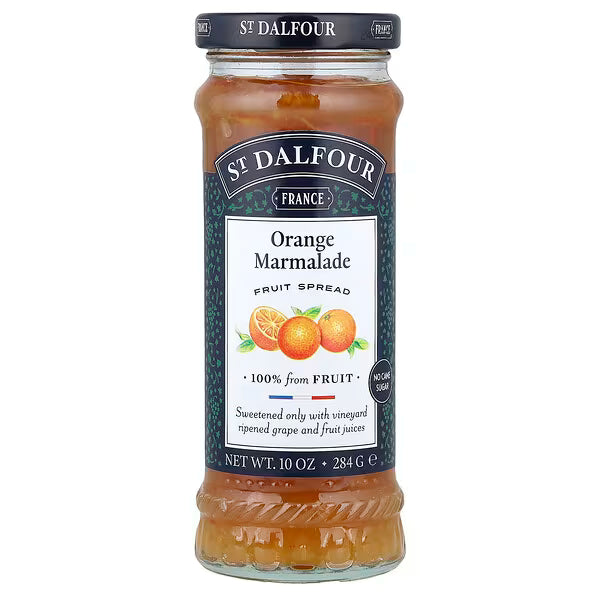 Fruit Spread | Orange Marmalade - Fruit Spread-Gluten-free- No artificial colors, No Artificial sweeteners- Dalfour - 284gm