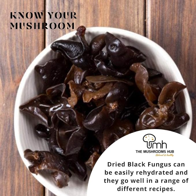 Dried Black Fungus | 100% Natural - Chemical Free & No Added Preservatives - The Mushroom Hub - 100gm