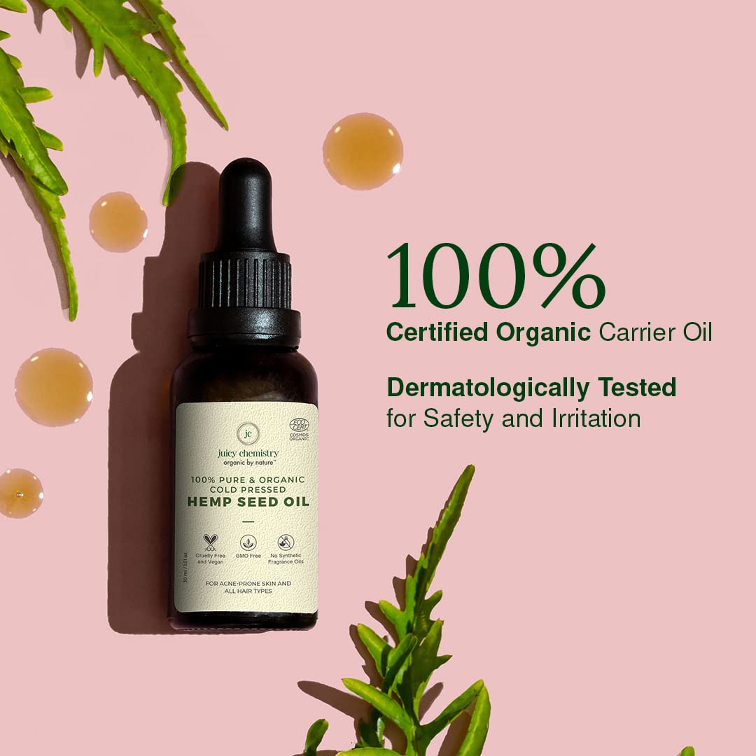 Cold Pressed Hemp Seed Carrier Oil - Juicy Chemistry - 30ml