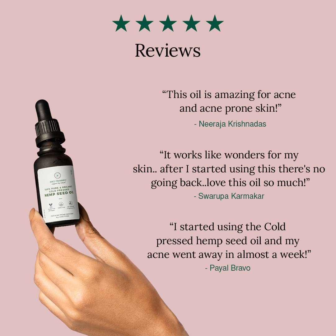 Cold Pressed Hemp Seed Carrier Oil - Juicy Chemistry - 30ml