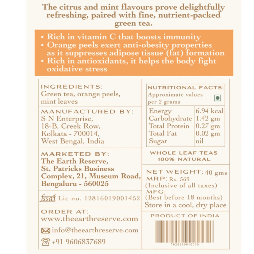 Tea | Orange & Mint Tea – The Earth Reserve – 50gm