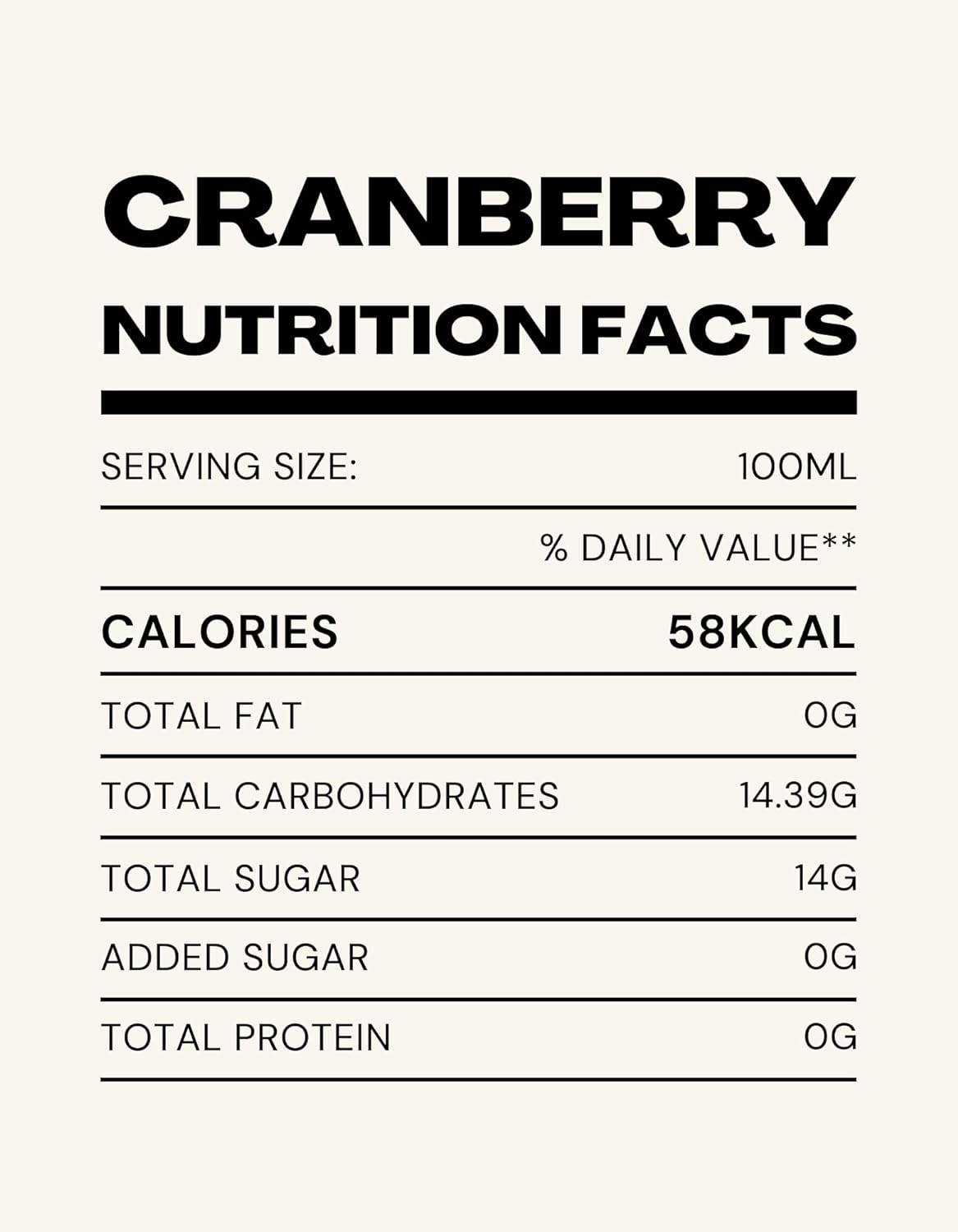 Cranberry Juice – Cold Pressed – USDA Organic - Vegan, Eco Friendly, No Added Sugar, No Concentrate Or No Flavour – Rus Organic – 200ml