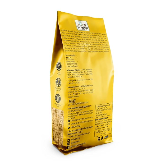 Chana Besan | Organic Besan-100% Certified Organic,Vegan -Organic Healthy Flour -Preservative free -Jivamrit - 500gm