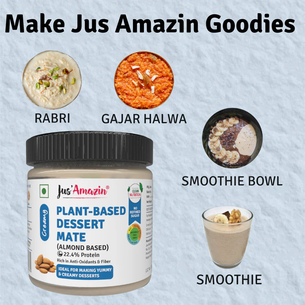 Butter| Plant Based Dessert Mate ( Creamy Almond Based)- Condensed Almond Milk - Rich in Anti Oxidants & Fiber- Gluten Free - Dairy Free, Soy Free Facilty - No Refined Sugar- Jus’Amazin – 200gm
