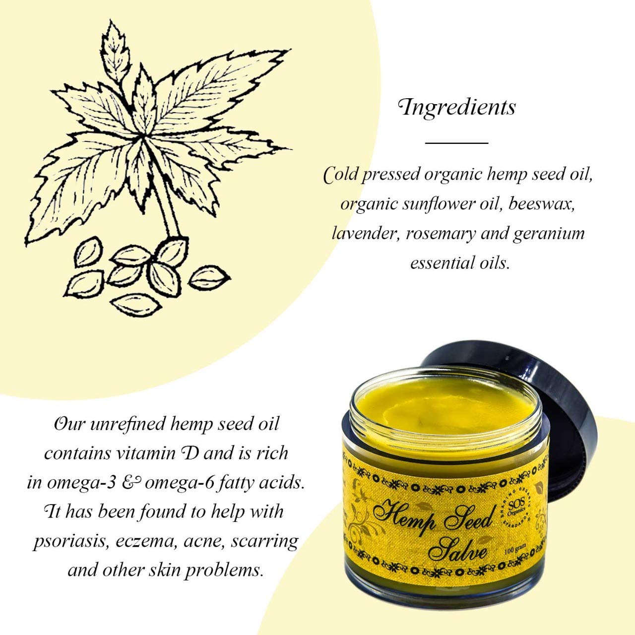 Hemp Seed Salve - Sos Organics - 100gm