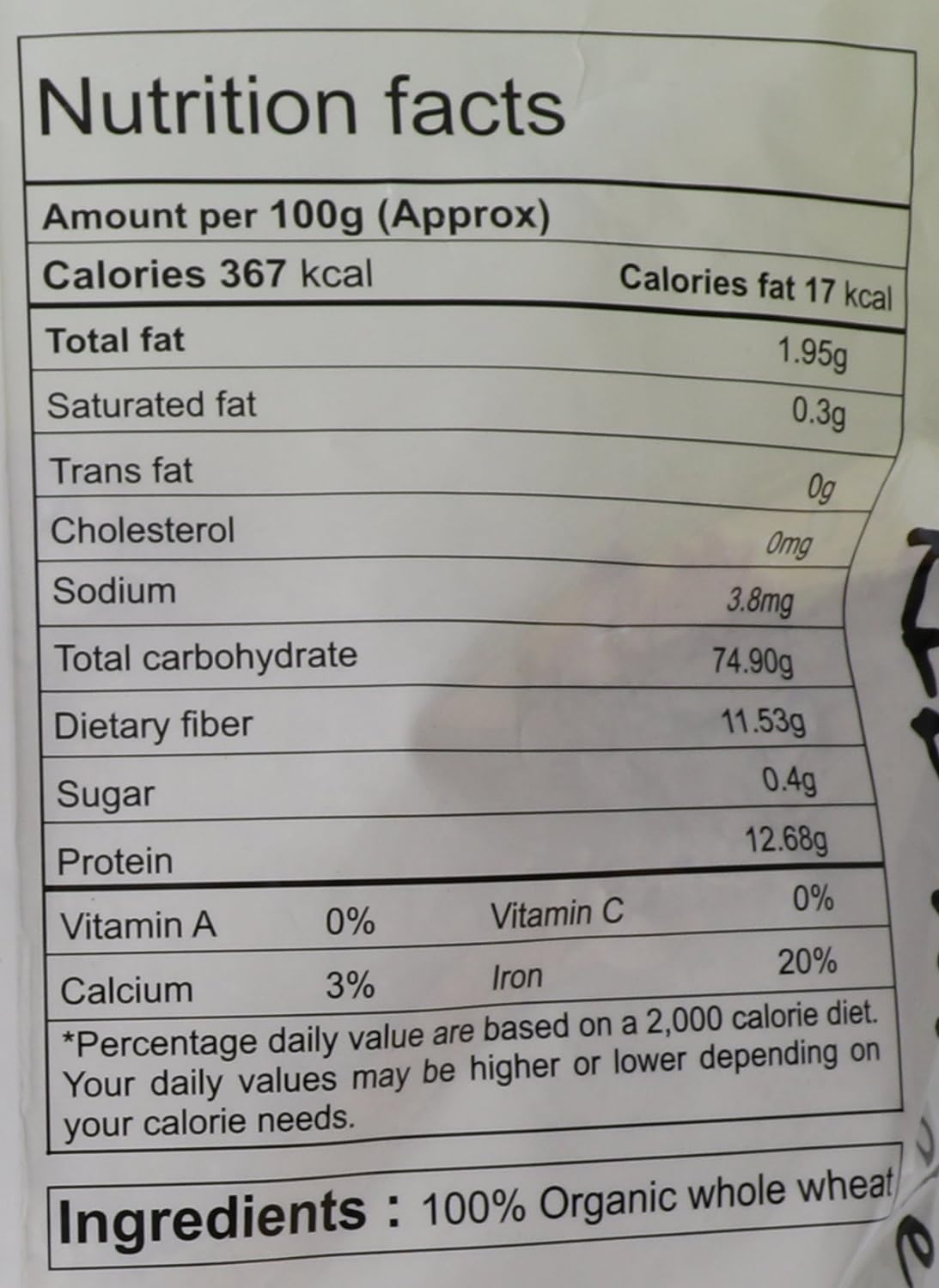 Whole Sharbati Wheat Flour - Elworld Organic - 5000gm