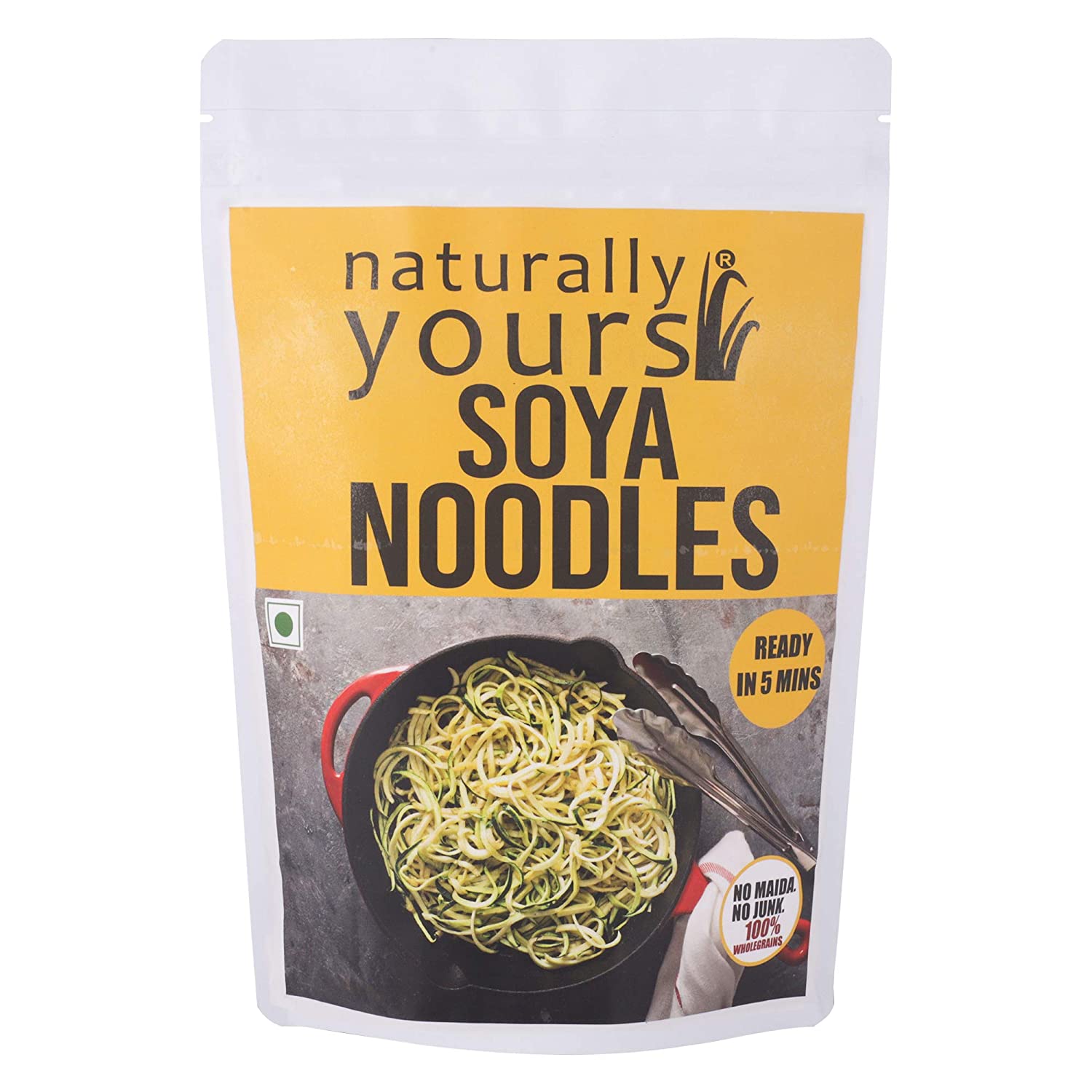 Soya Noodles - Keto Friendly, High Protein, High Fiber, No Maida, No Junk, No Onion & No Garlic - Naturally Yours - 180gm